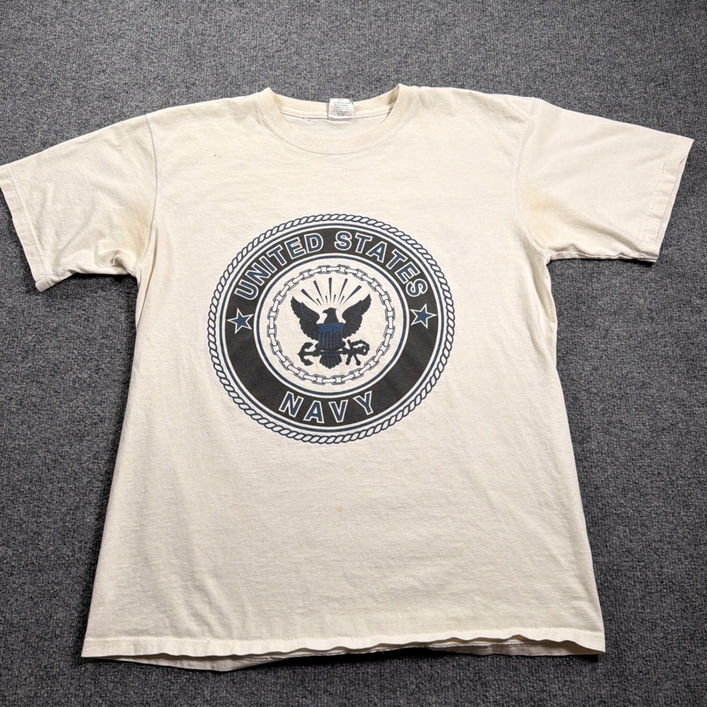 M.J. Soffe US Navy Issued T-Shirt Mens Large Made in USA Graphic Tee Vintage